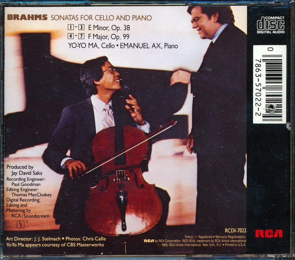 Brahms, Yo Yo Ma, Emanuel Ax, Etc. - Brahms Cello Sonatas Music CD