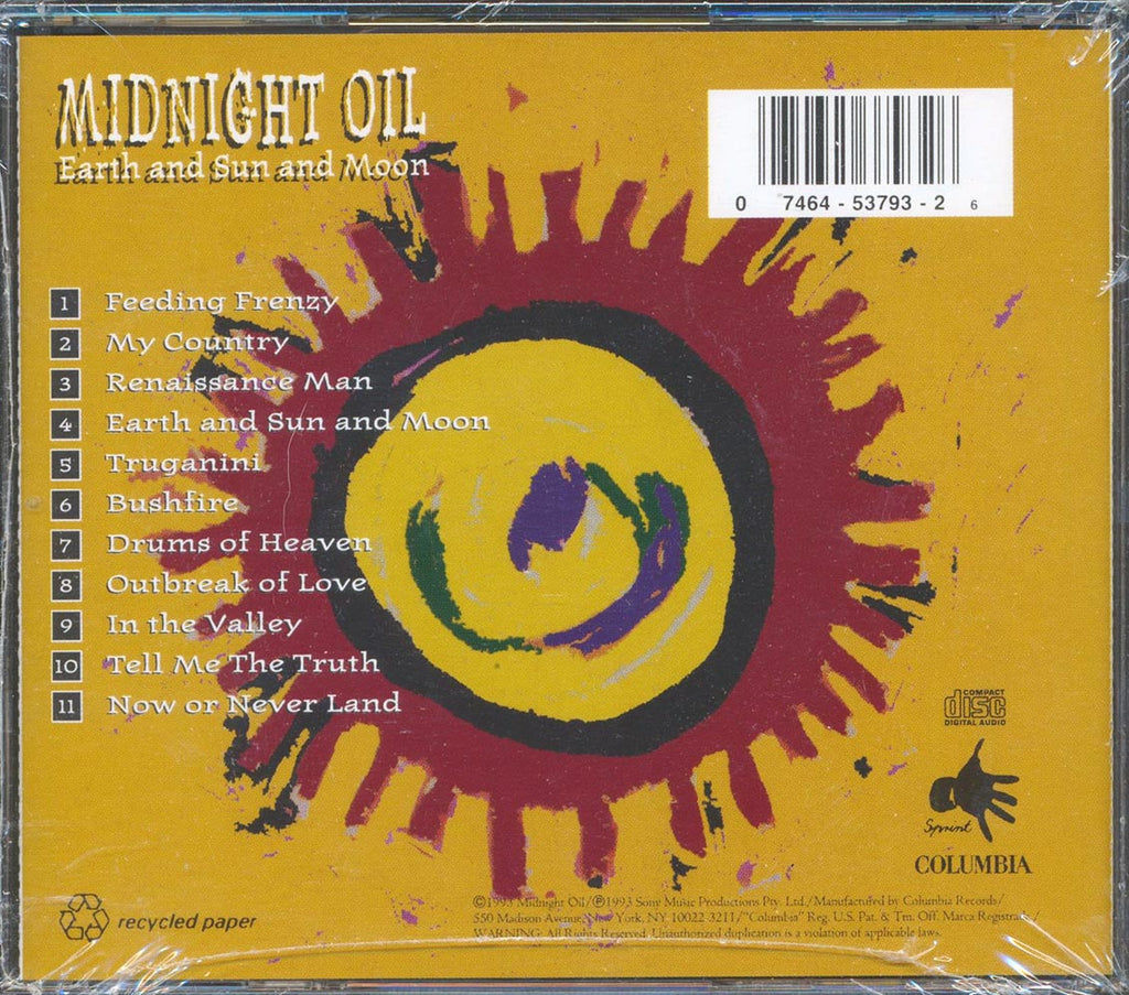 Midnight Oil - Earth And Sun And Moon Music CD