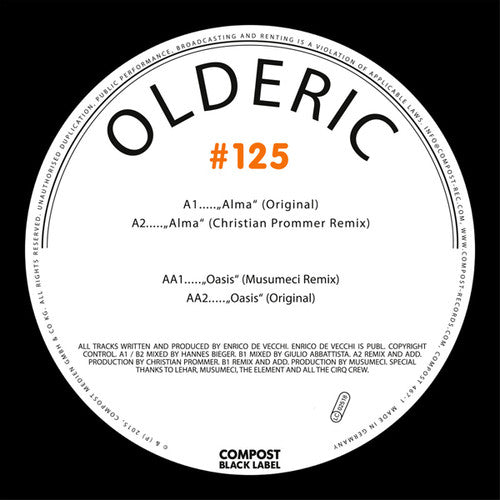 Olderic - Compost Black Label 125 - Vinyl Record
