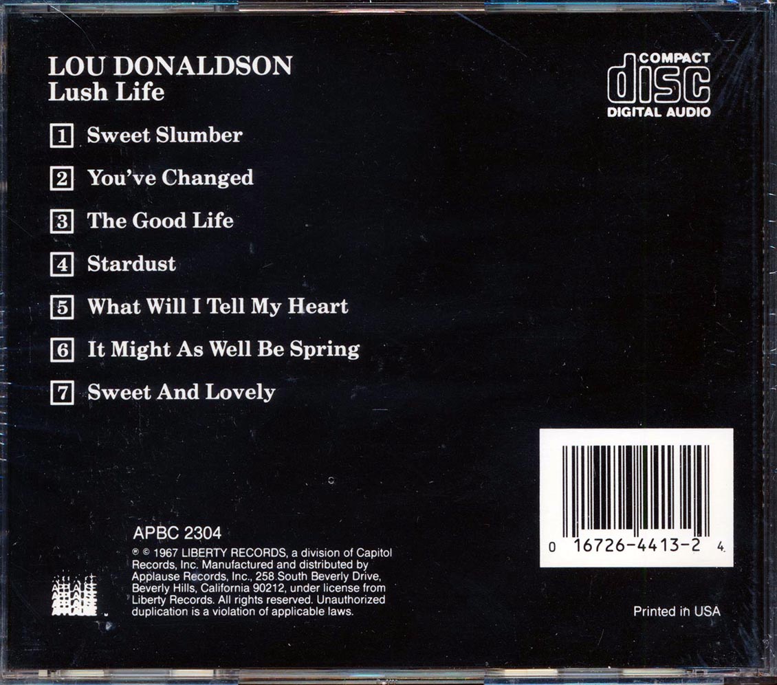 Lou Donaldson - Lush Life Music CD