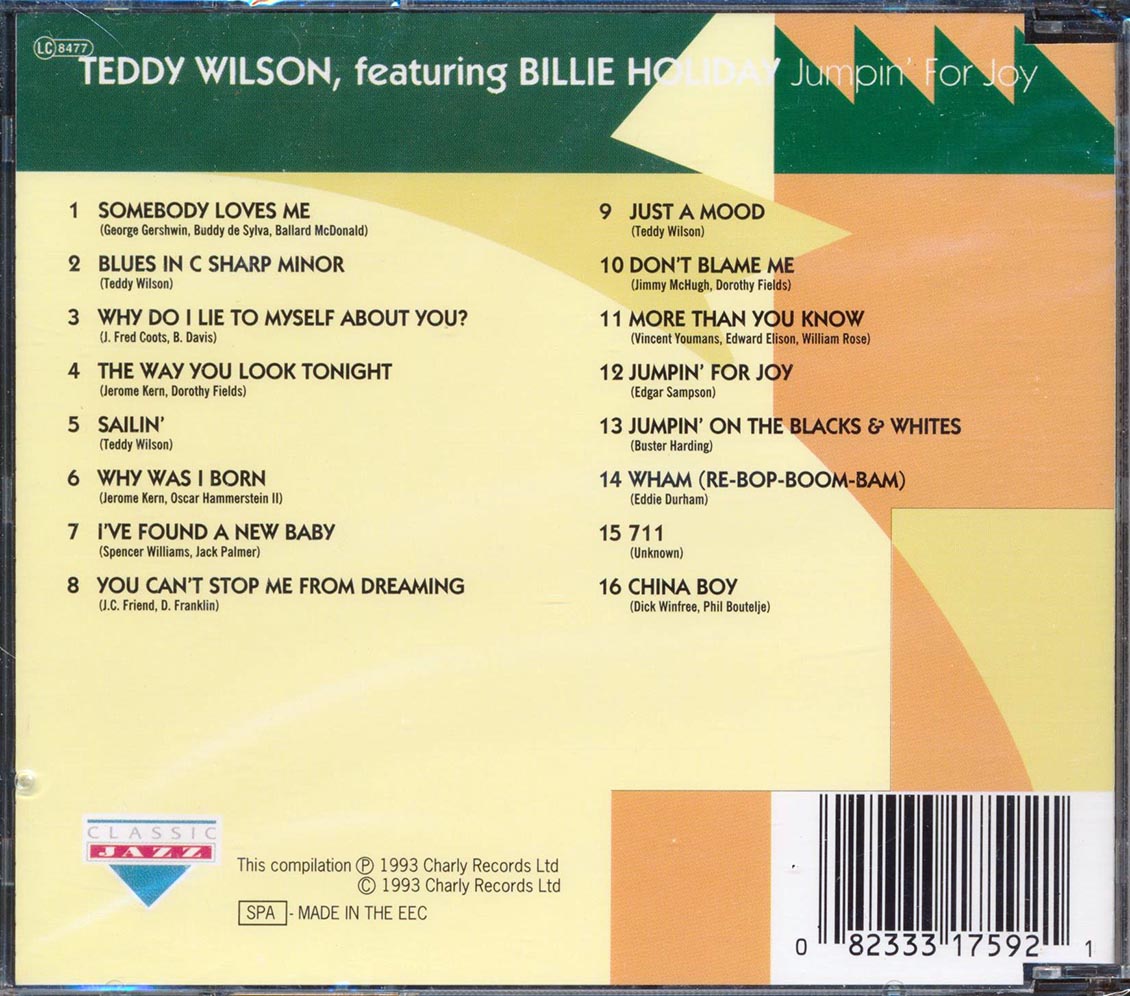 Teddy Wilson, Billie Holiday - Jumpin For Joy Music CD