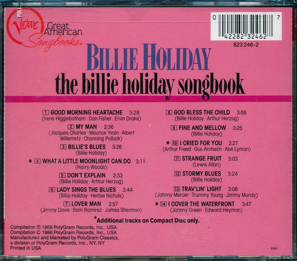 Billie Holiday - The Billie Holiday Songbook Music CD