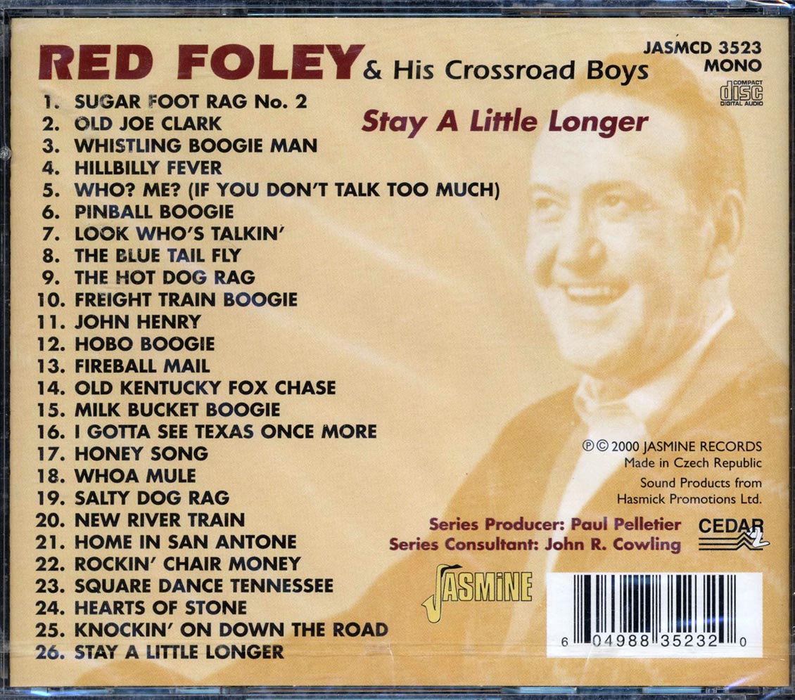 Red Foley & His Crossroad Boys - Stay A Little Longer Music CD