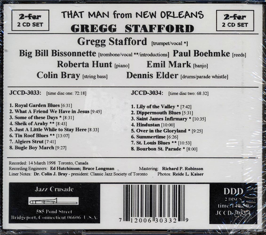 Gregg Stafford - That Man From New Orleans: Live March 14, 1998 (2xCD) Music CD