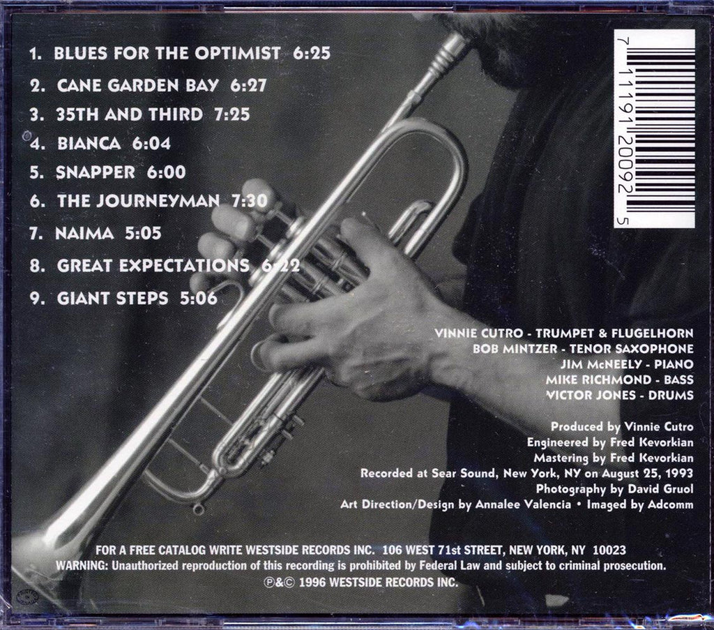 Vinnie Cutro Quintet - The Optimist Music CD
