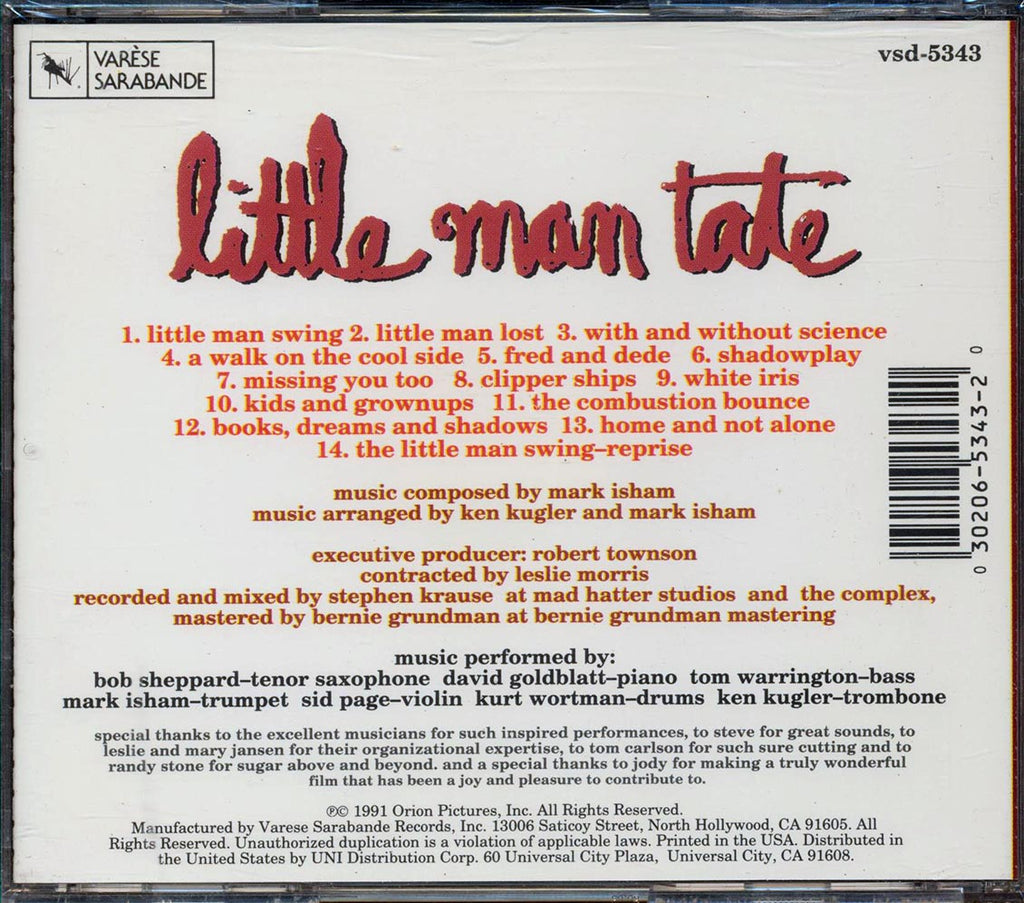 Mark Isham  - Little Man Tate Original Motion Picture Music CD