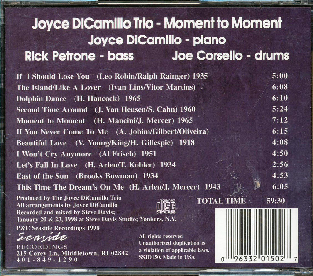 Joyce DiCamillo Trio  - Moment To Moment Music CD