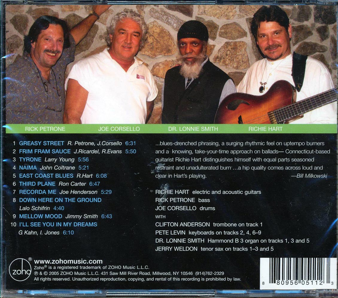 Richie Hart With Joe Corsello, Rick Petrone, Dr. Lonnie Smith  - Greasy Street Music CD