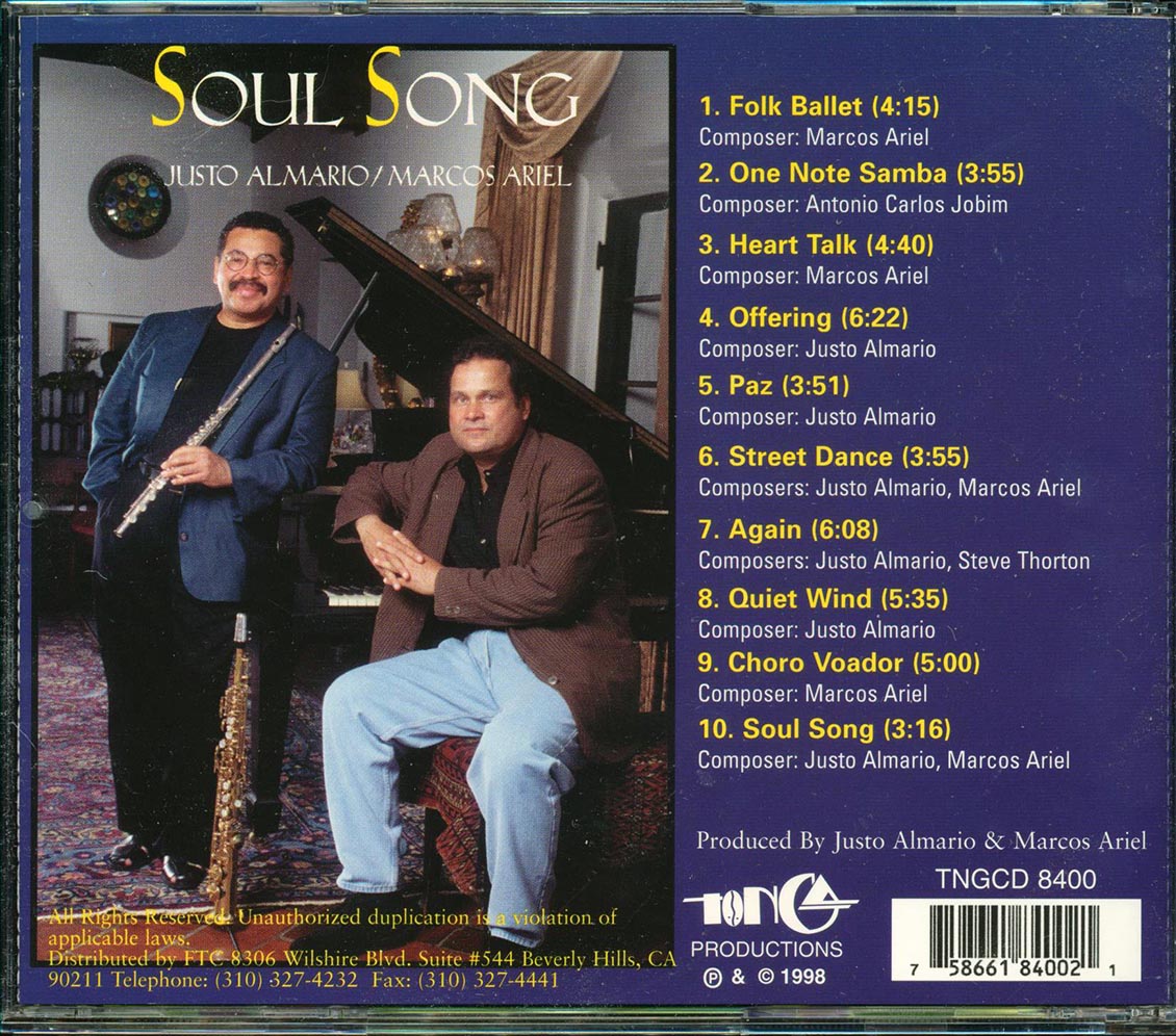 Justo Almario, Marcos Ariel  - Soul Song Music CD