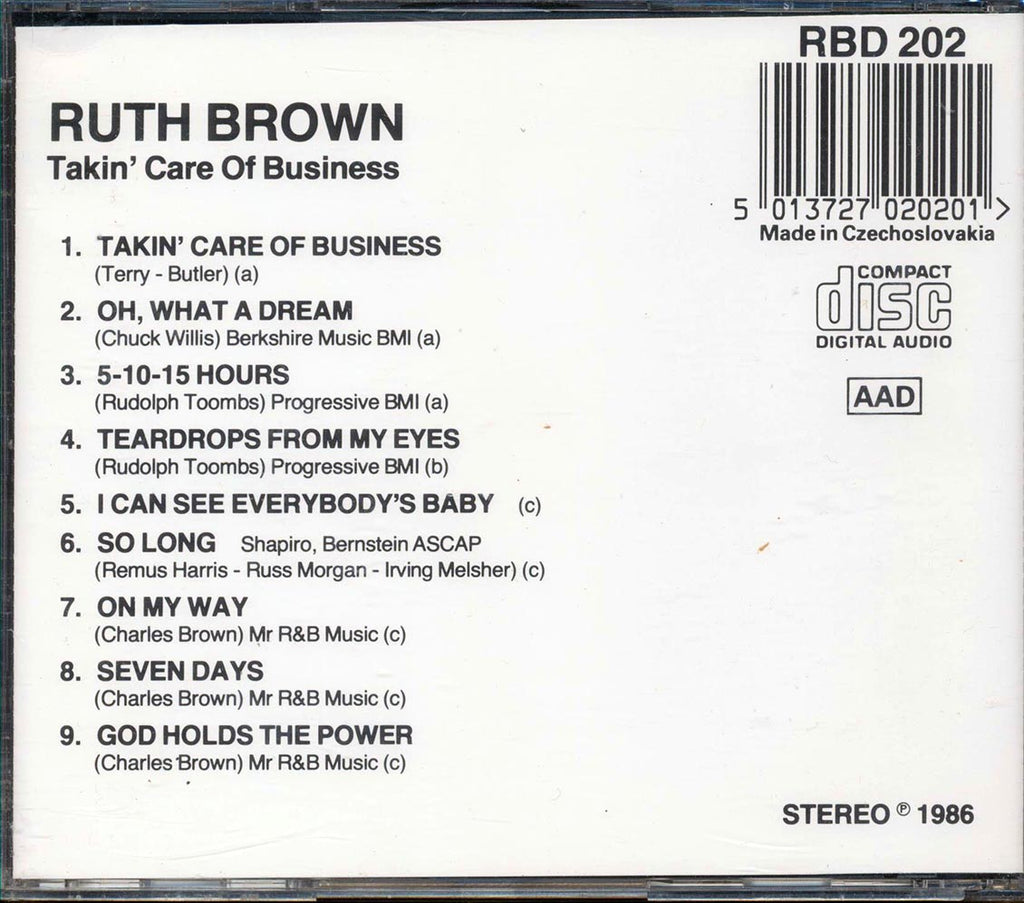 Ruth Brown - Takin' Care Of Business Music CD