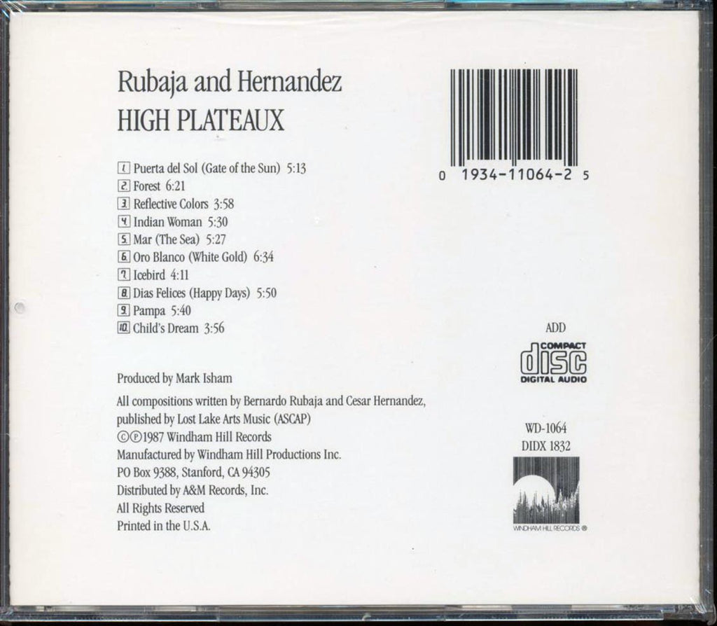Rubaja & Hernandez - High Plateaux Music CD