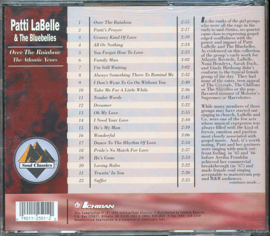 Patti Labelle & The Bluebelles  - Over The Rainbow The Altantic Sessions Music CD