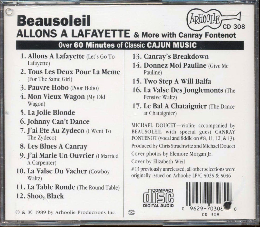 Beausoleil, Michael Doucet, Canray Fontenot - Allons A Lafayette And More  (marked/ltd stock) Music CD