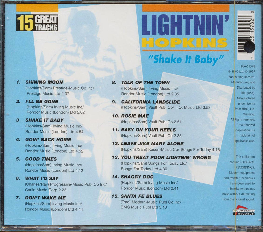 Lightnin' Hopkins - Shake It Baby (marked/ltd stock) Music CD