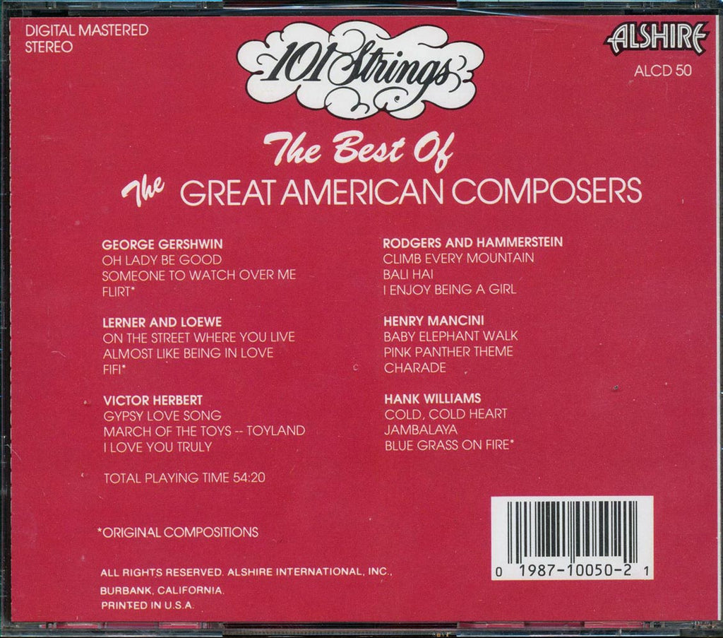 101 Strings - The Best Of The Great American Composers Volume 6 Music CD
