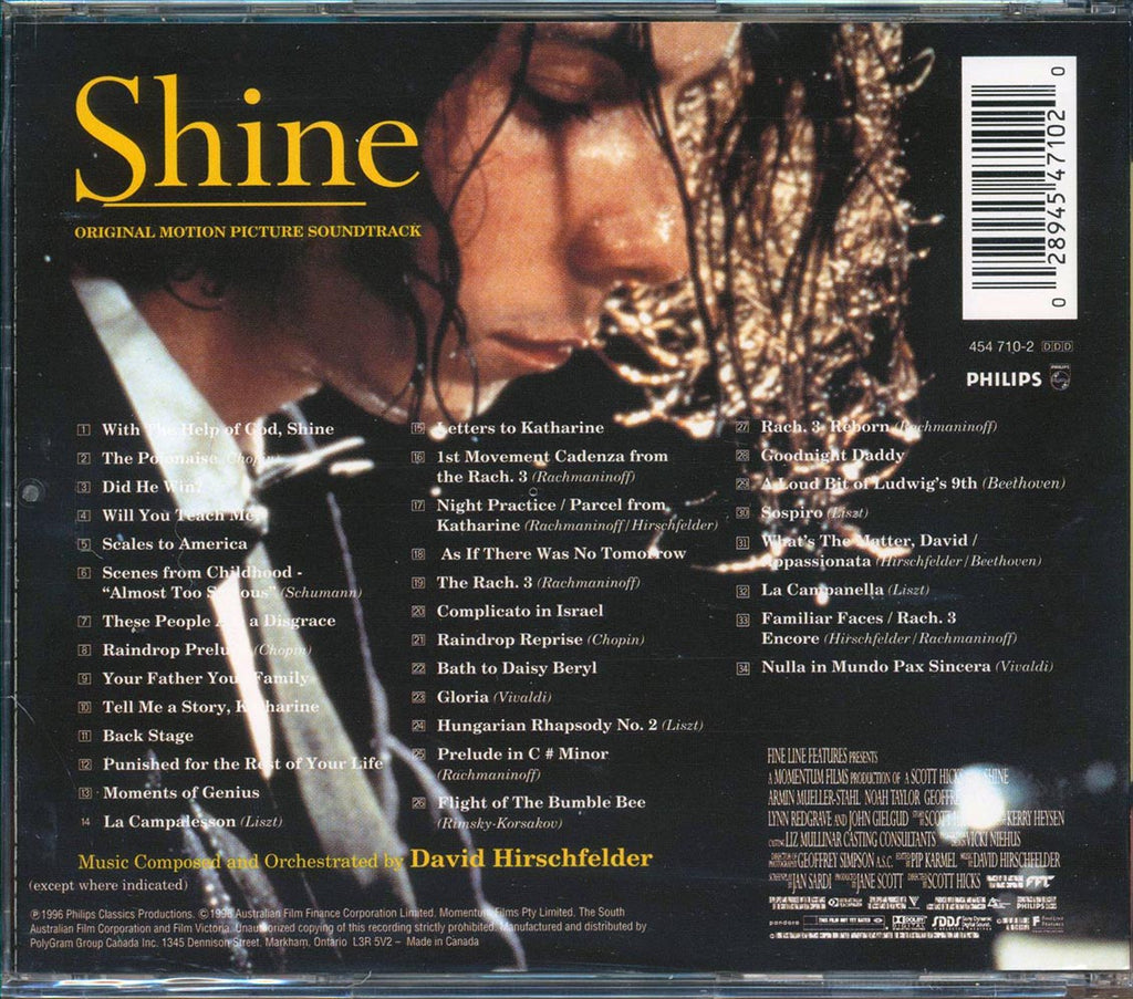 David Hirschfelder, Chopin, Mary Doumany, Etc. - Shine: Original Motion Picture Soundtrack Music CD