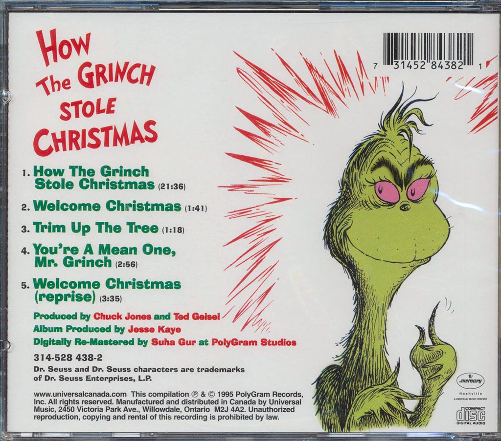 Dr. Seuss - How The Grinch Stole Christmas Music CD