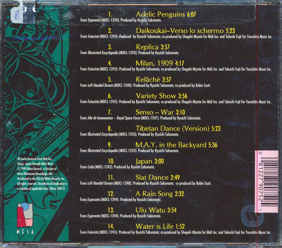 Ryuichi Sakamoto - Soundbytes Music CD