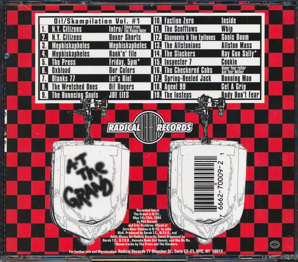 NY Citizens, Mephiskapheles, The Press, Etc. - Oi/Skampilation Volume 1 Music CD