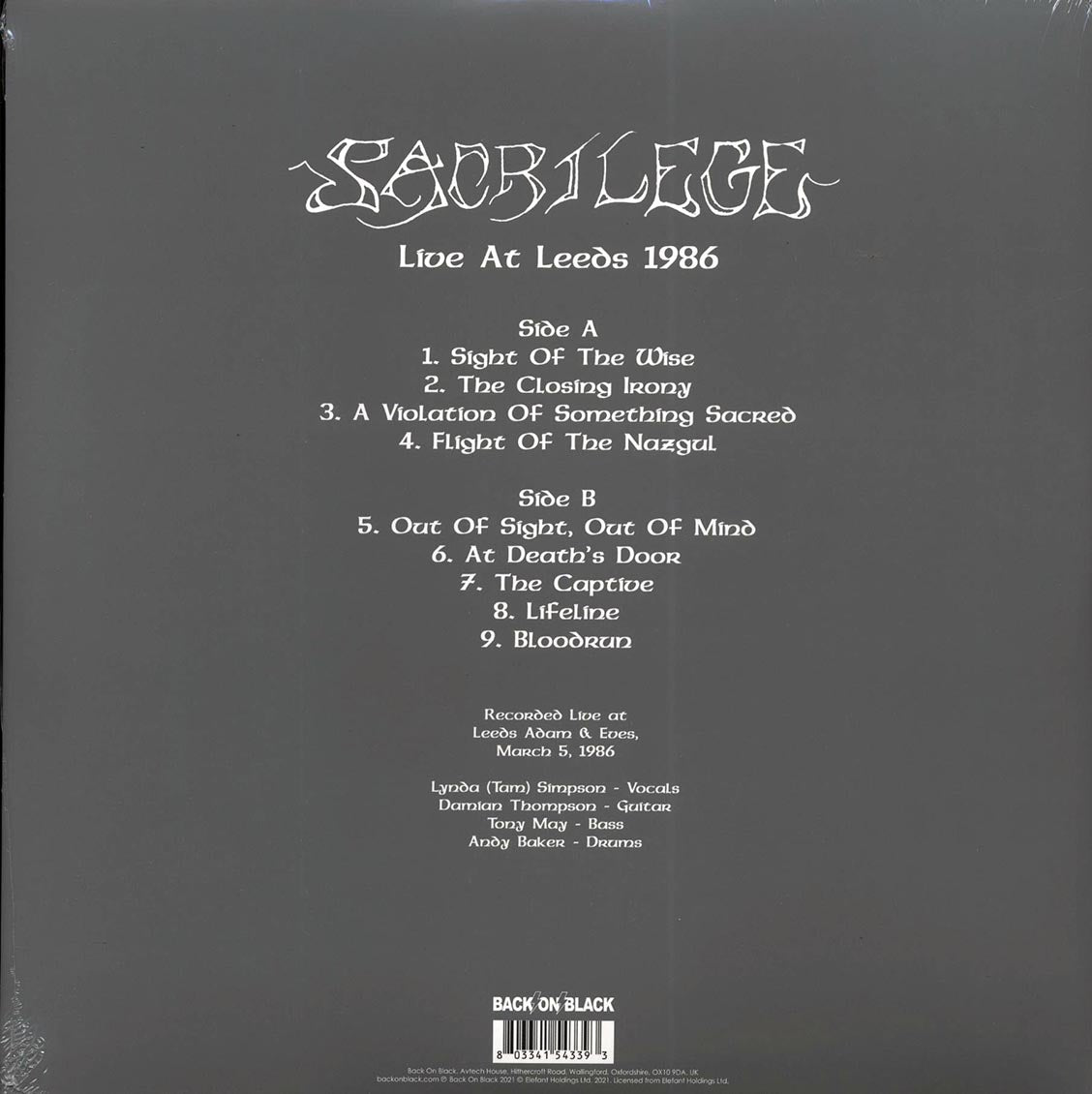 Sacrilege - Live At Leeds 1986 (ltd. ed.) (splatter vinyl) Vinyl Record