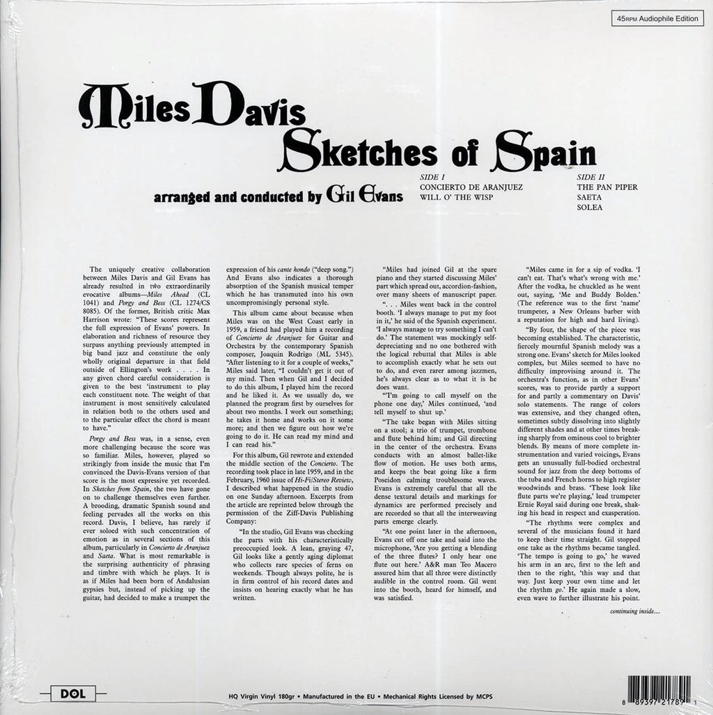 Miles Davis - Sketches Of Spain (180g) Vinyl Record