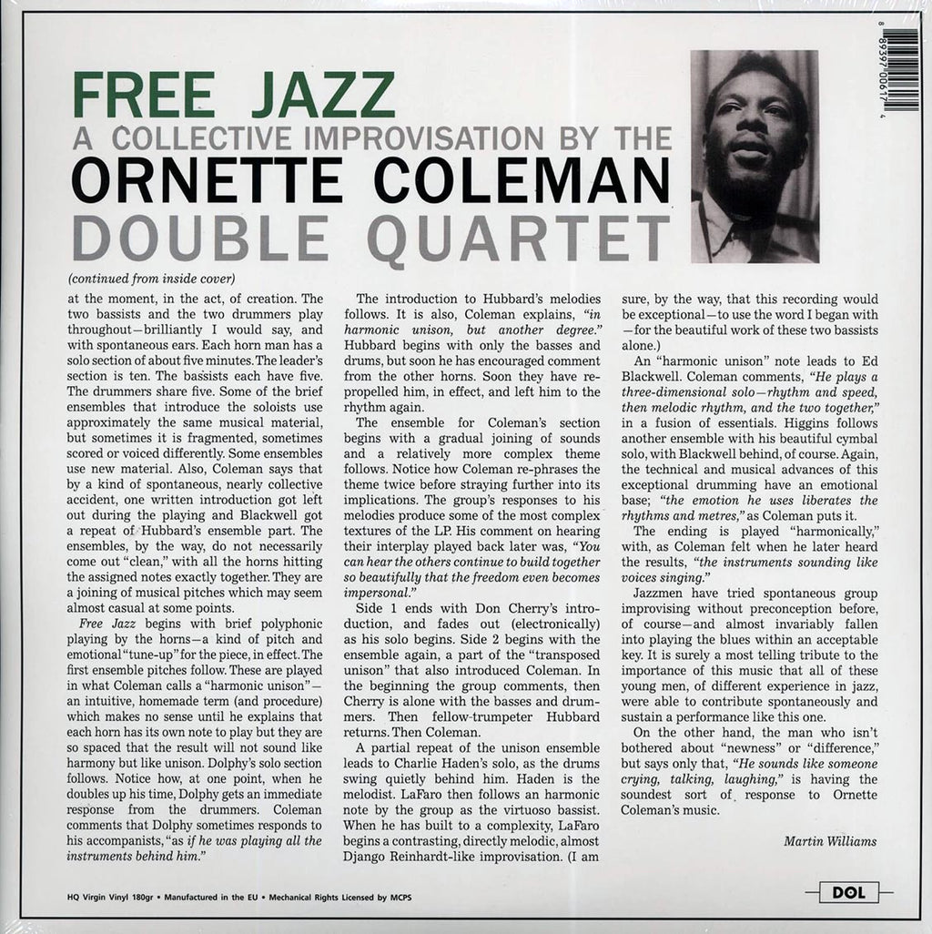 Ornette Coleman Double Quartet - Free Jazz (180g) (blue vinyl) Vinyl Record