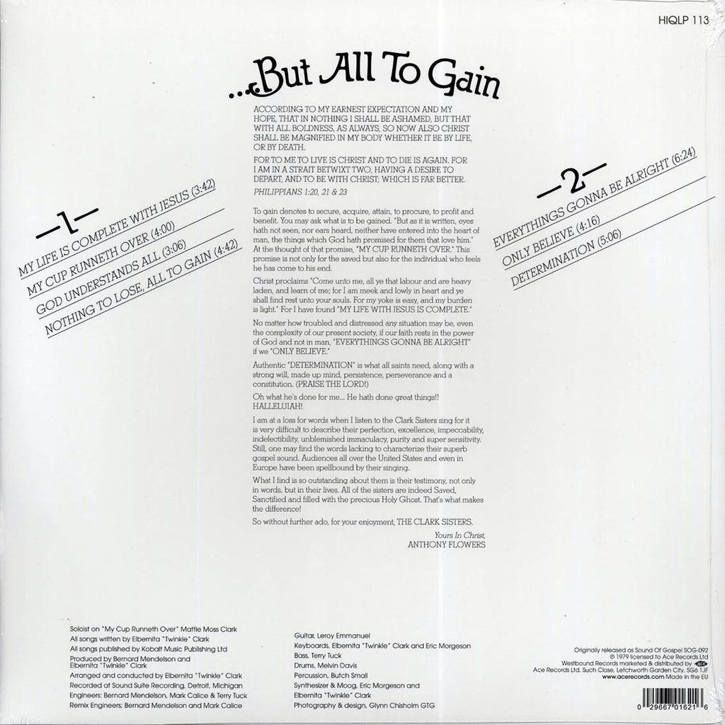 The Clark Sisters - He Gave Me Nothing To Lose But All To Gain Vinyl Record