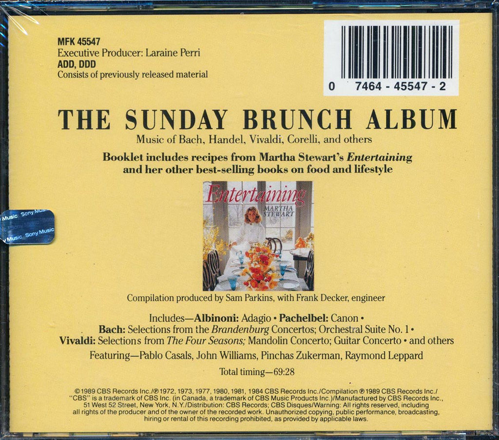 John Williams, Philharmonia Virtuosi Of New York, Richard Kapp, Etc. - The Sunday Brunch Album Music CD