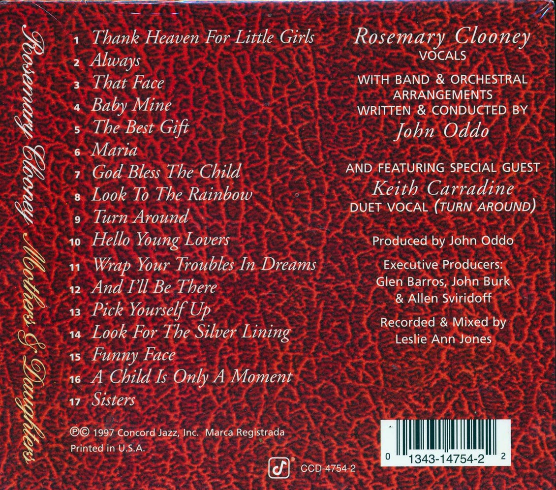 Rosemary Clooney - Mothers & Daughters Music CD