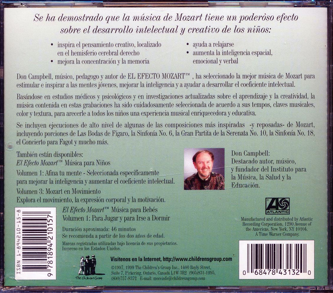 Don Campbell, Wolfgang Amadeus Mozart - El Mozart Efecto: Musica Para Ninos Music CD