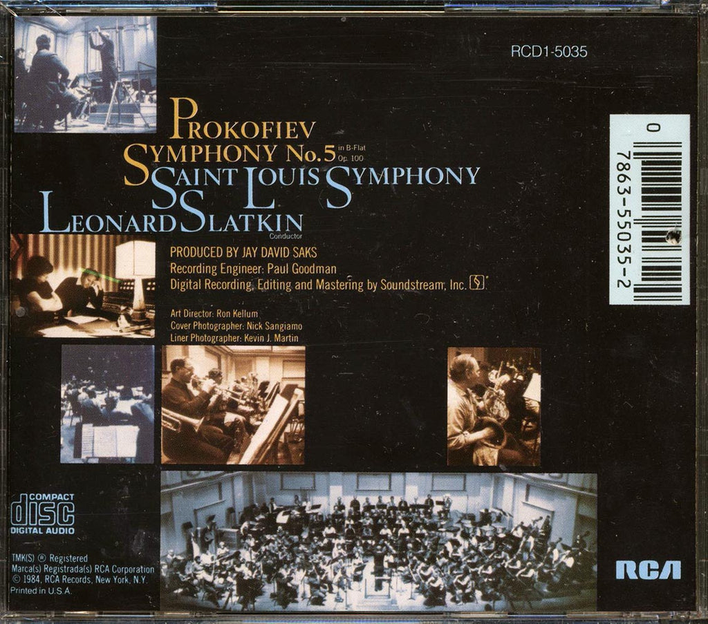 Prokofiev, Leonard Slatkin, Saint Louis Symphony - Prokofiev Symphony No. 5 Music CD