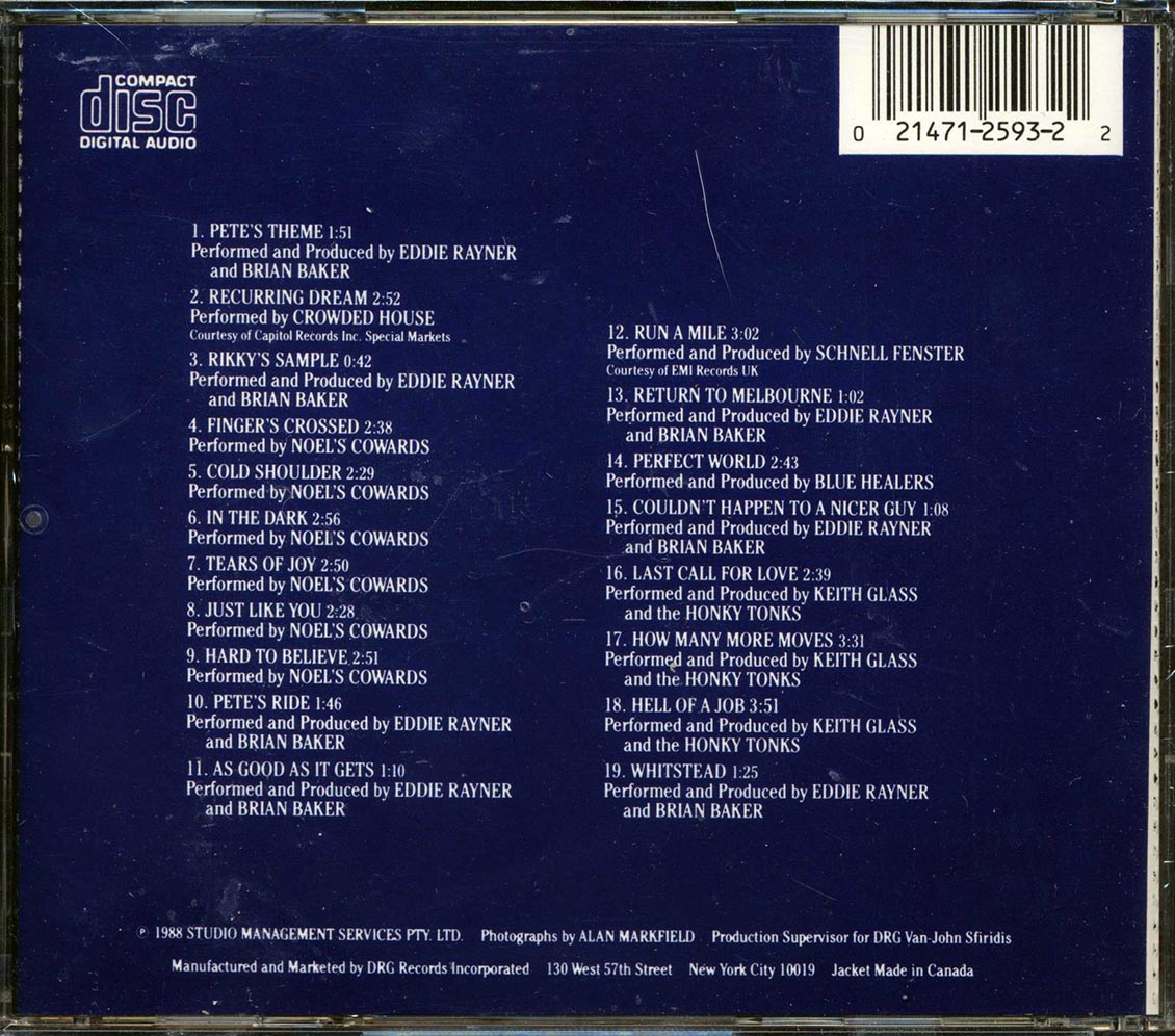 Crowded House, Noel's Cowards, Eddie Rayner - Rikky And Pete Original Soundtrack Music CD