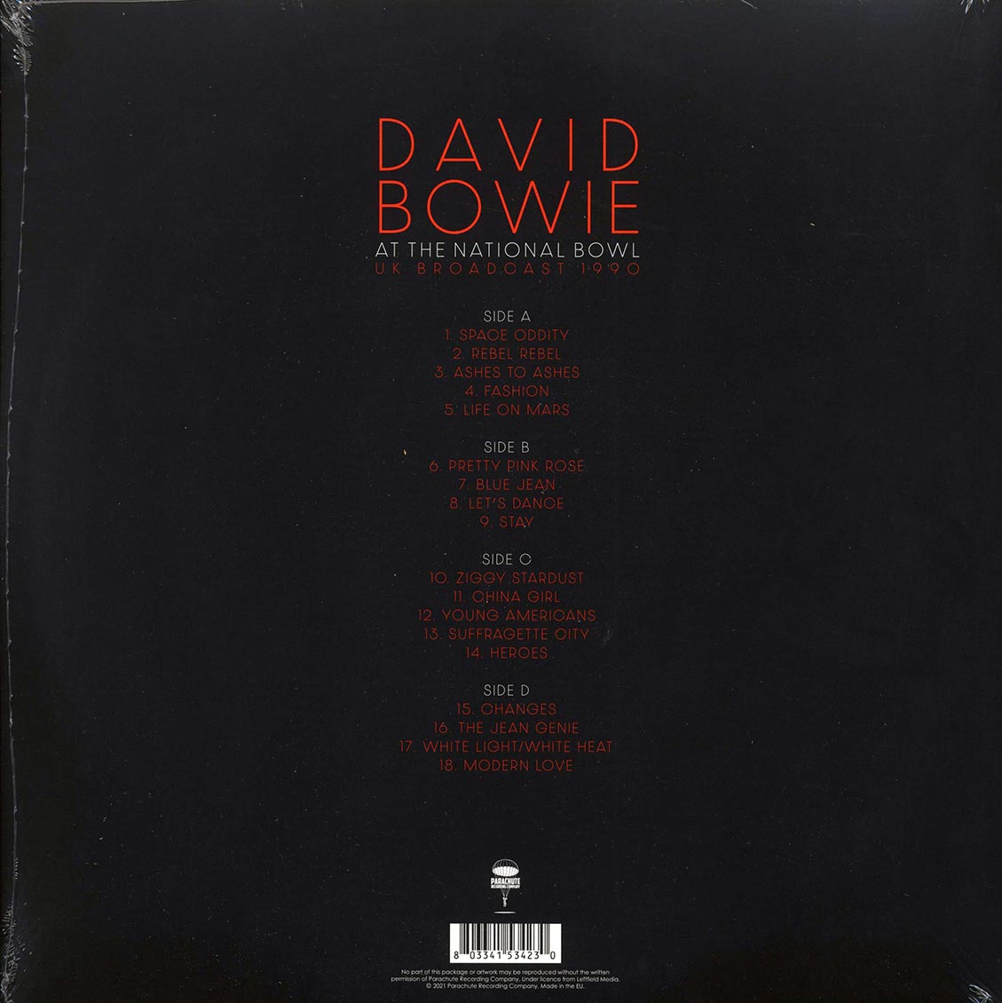 David Bowie - At The National Bowl UK Broadcast 1990: Milton Keynes, England, August 5th 1990 (ltd. ed.) (2xLP) (white vinyl) Vinyl Record