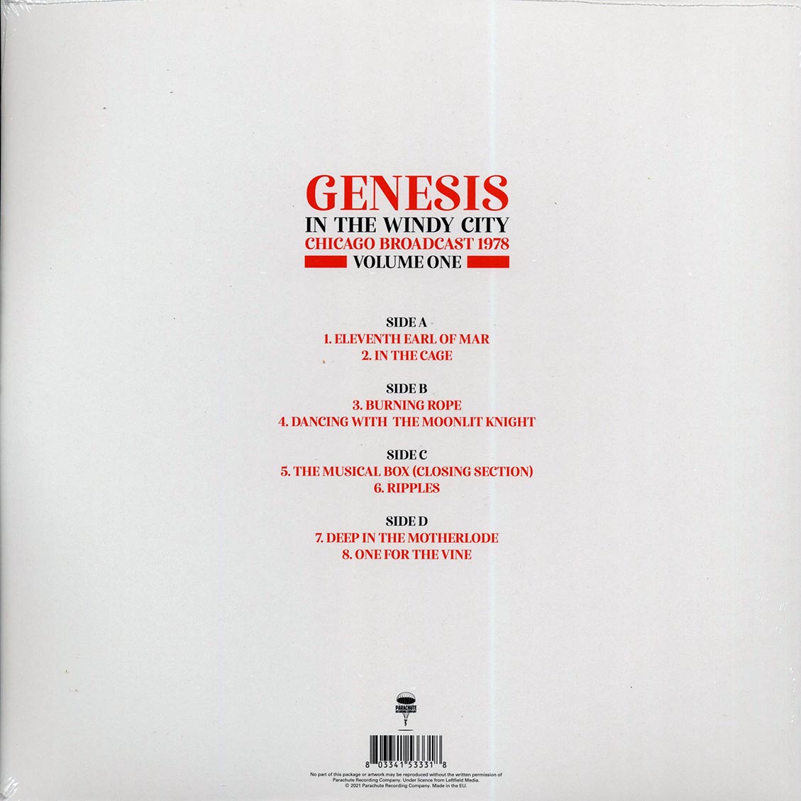 Genesis - In The Windy City Volume 1: Chicago Broadcast 1978 (2xLP) Vinyl Record