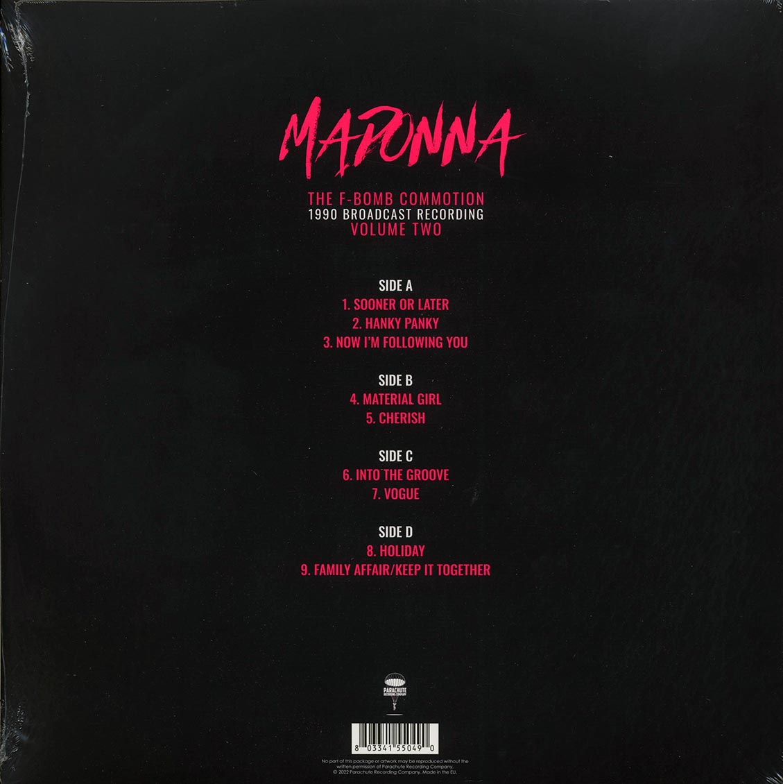 Madonna - The F-bomb Commotion Volume 2: 1990 Broadcast Recording (2xLP) Vinyl Record