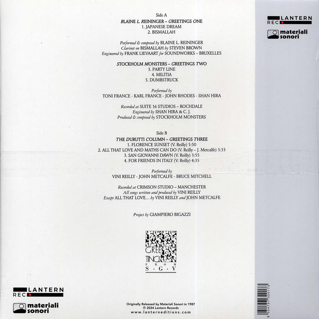 Blaine L Reininger, Stockholm Monsters, The Durutti Column - Greetings From SGV Vinyl Record