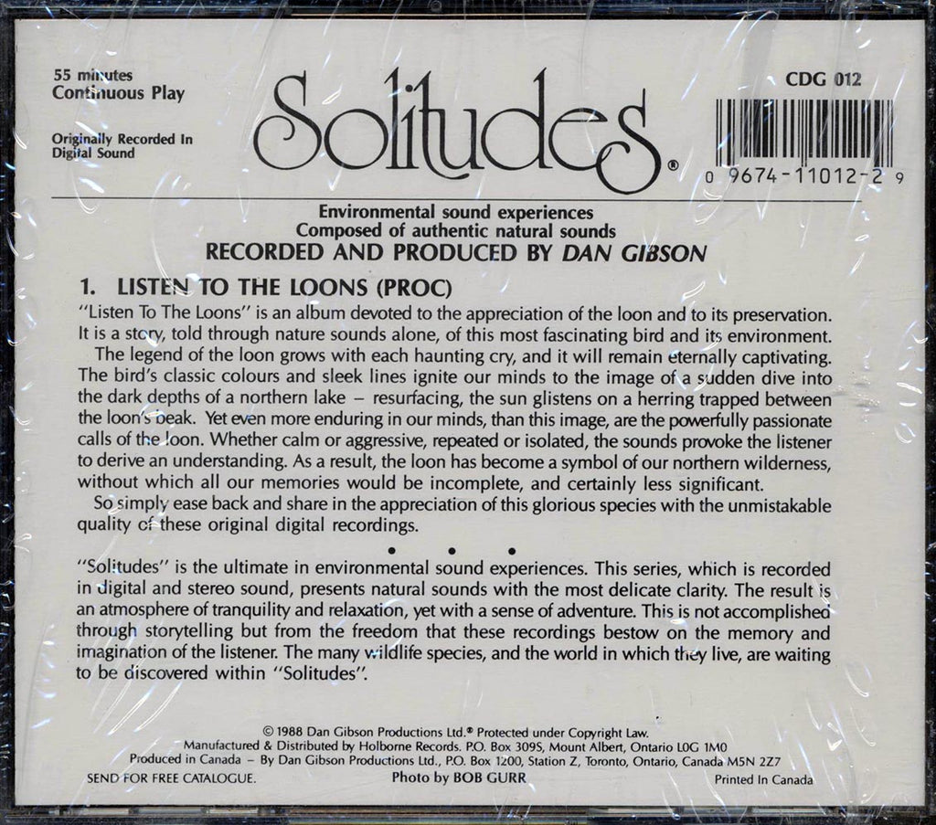 Dan Gibson - Solitudes: Environmental Sound Experiences Volume 21, Listen To The Loons Music CD