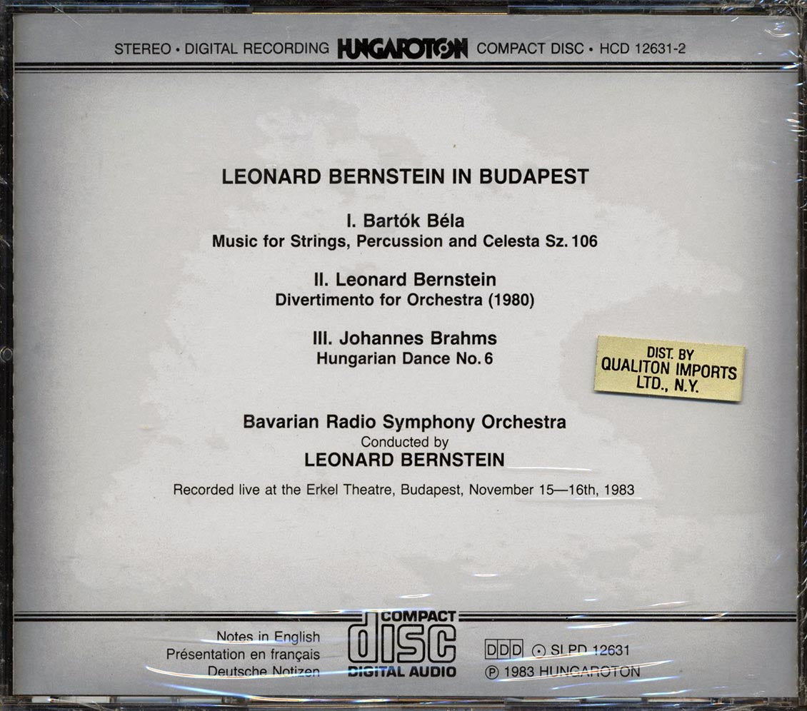 Bartok, Bernstein, Bavarian Radio Symphony Orchestra - Leonard Bernstein In Budapest: Music For Strings, Percussion And Celesta / Divertimento (incl. 20-page booklet) Music CD