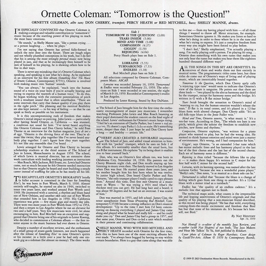 Ornette Coleman - Tomorrow Is The Question (ltd. 500 copies made) (clear vinyl) Vinyl Record