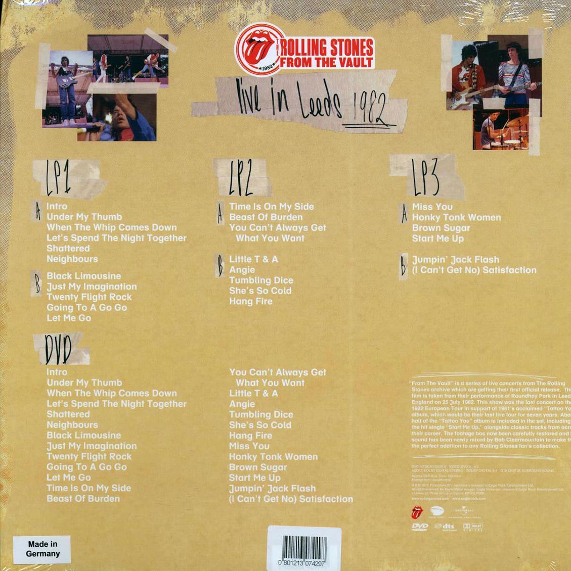 The Rolling Stones - From The Vault: Live In Leeds 1982 (25 tracks) (3xLP) (incl. DVD) Vinyl Record