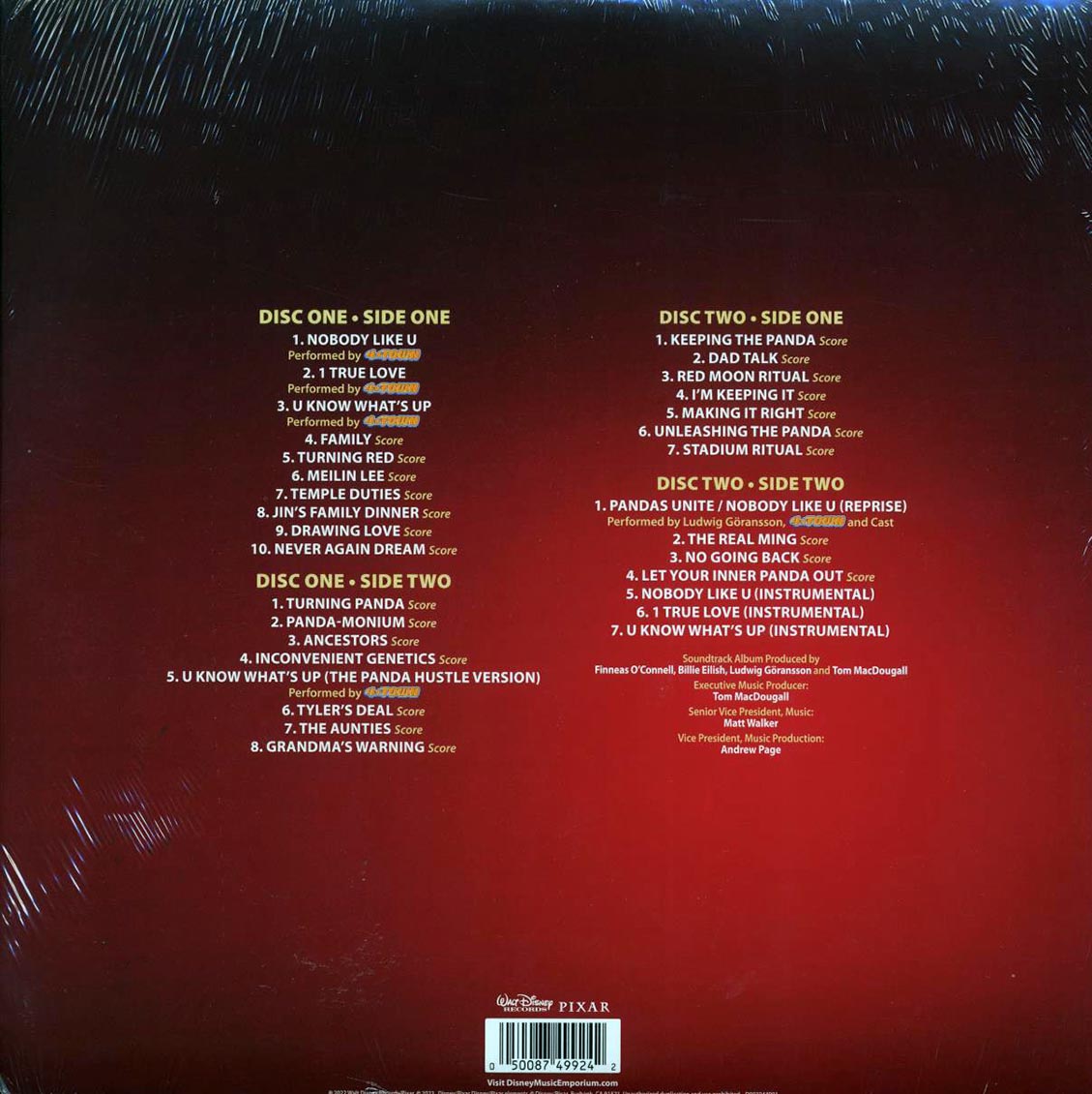 Ludwig Goransson, 4 Town - Turning Red: Original Motion Picture Soundtrack (2xLP) Vinyl Record