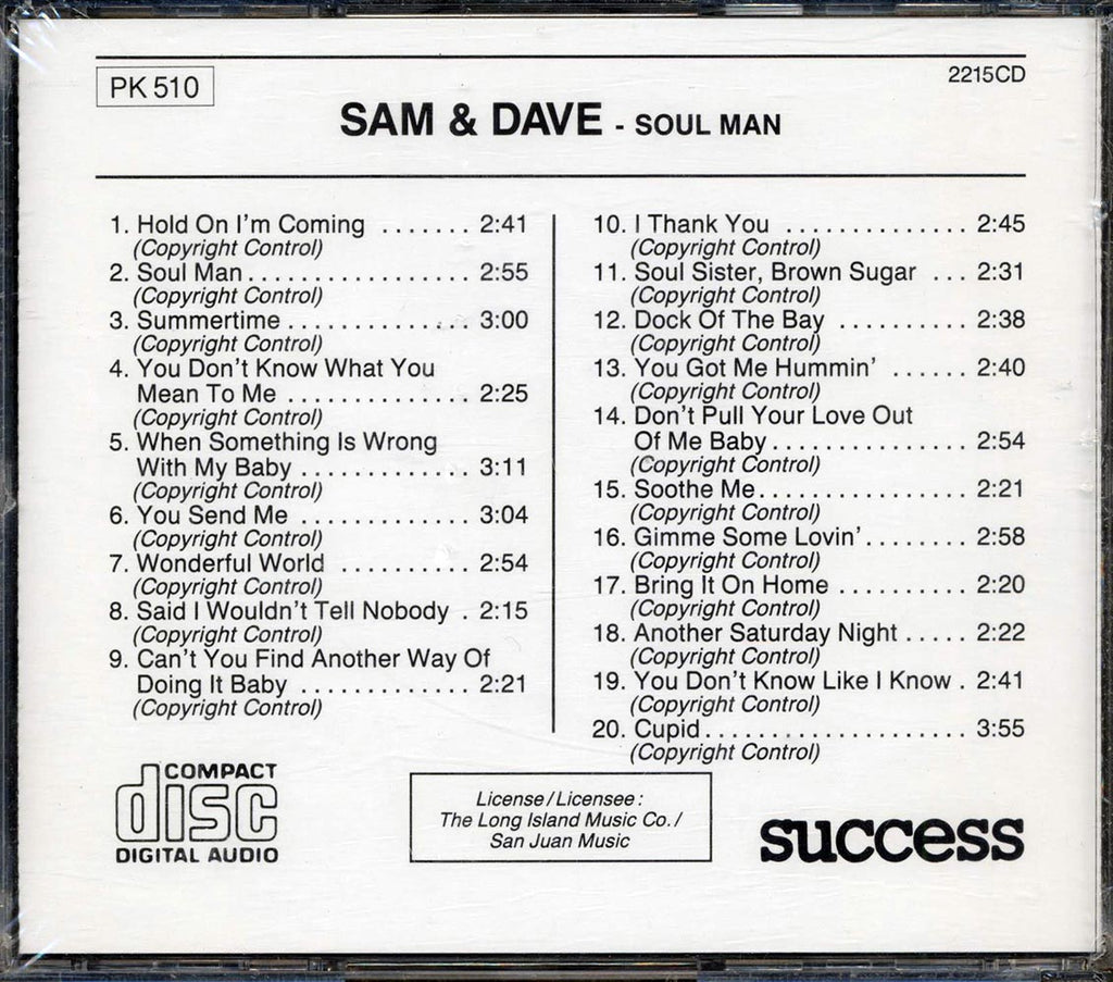 Sam & Dave - Soul Man (20 tracks) Music CD