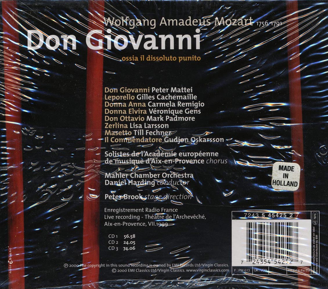 Mozart, Daniel Harding, Mattei, Cachemaille, Etc. - Don Giovanni (3xCD) (box set) Music CD