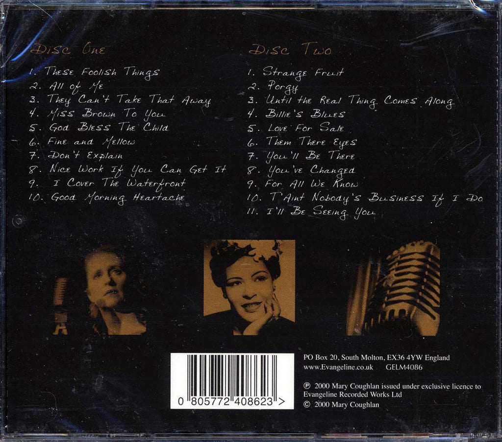 Mary Coughlan - Mary Coughlan Sings Billie Holiday (21 tracks) (2xCD) Music CD