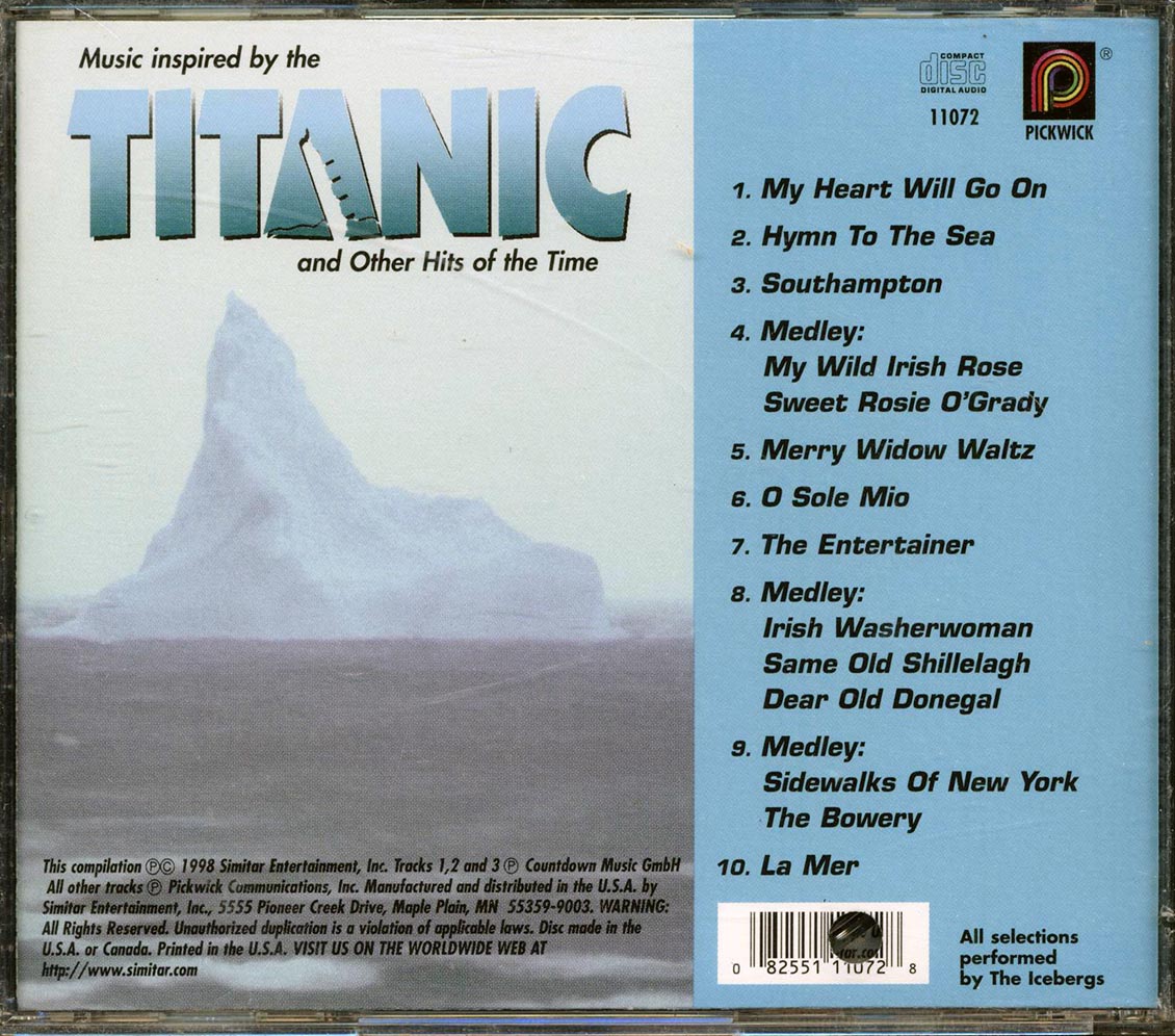 The Icebergs - Msuci Inspired By Titanic & Other Hits Music CD