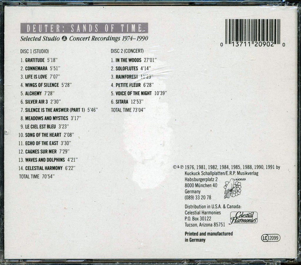 Deuter - Sands Of Time: Selected Studio & Concert Recordings 1974-1990 (20 tracks) (2xCD) Music CD