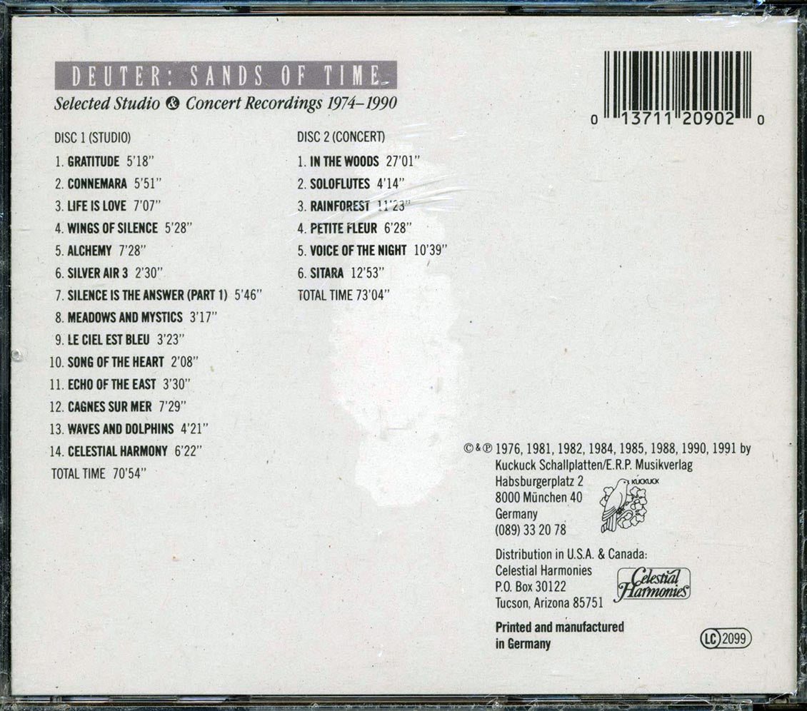 Deuter - Sands Of Time: Selected Studio & Concert Recordings 1974-1990 (20 tracks) (2xCD) Music CD