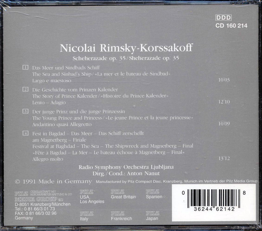 Nicolai Rimsky-Korssakoff, Radio Symphony Orchestra Ljubjlana, Anton Nanut - Scheherazade Aus Tausend Und Eine Nacht Music CD