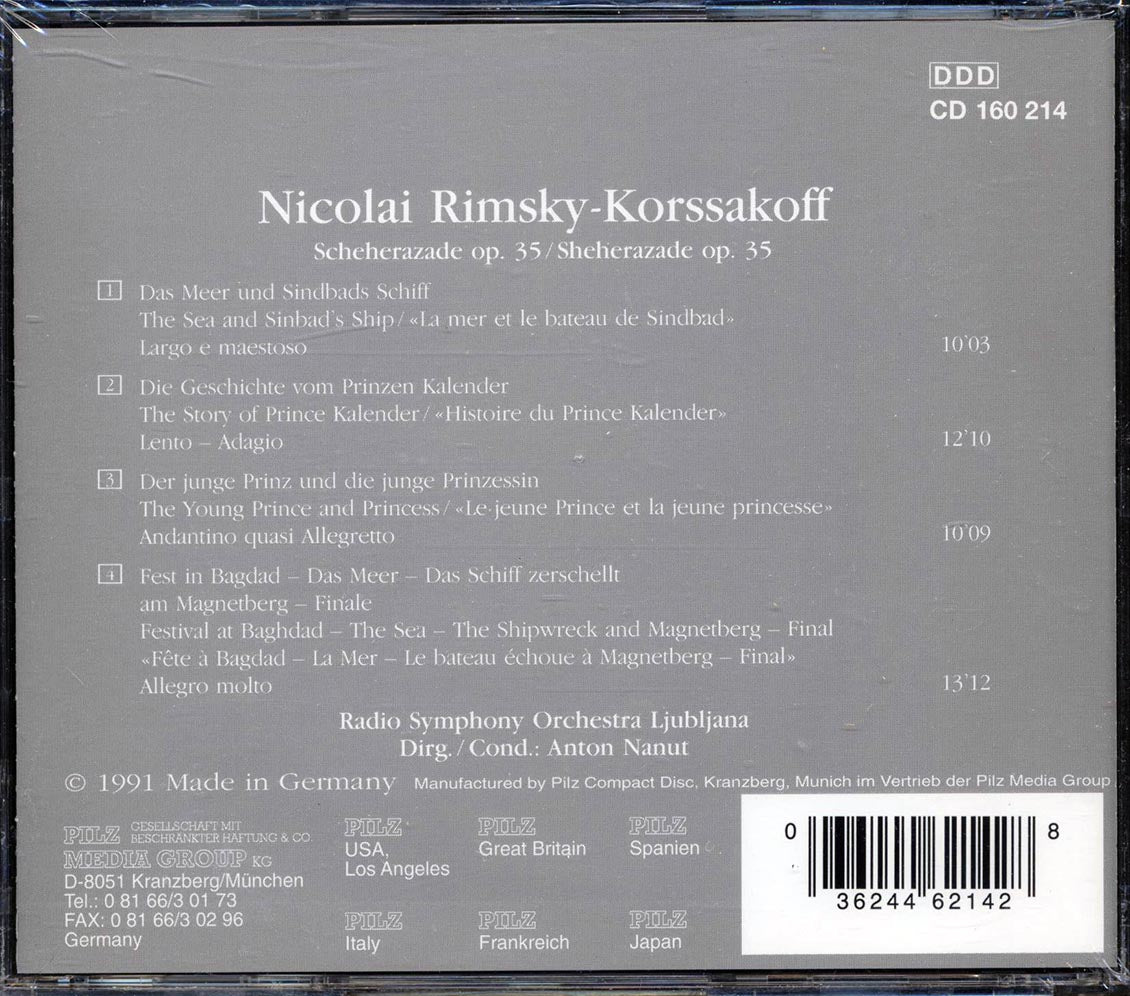 Nicolai Rimsky-Korssakoff, Radio Symphony Orchestra Ljubjlana, Anton Nanut - Scheherazade Aus Tausend Und Eine Nacht Music CD