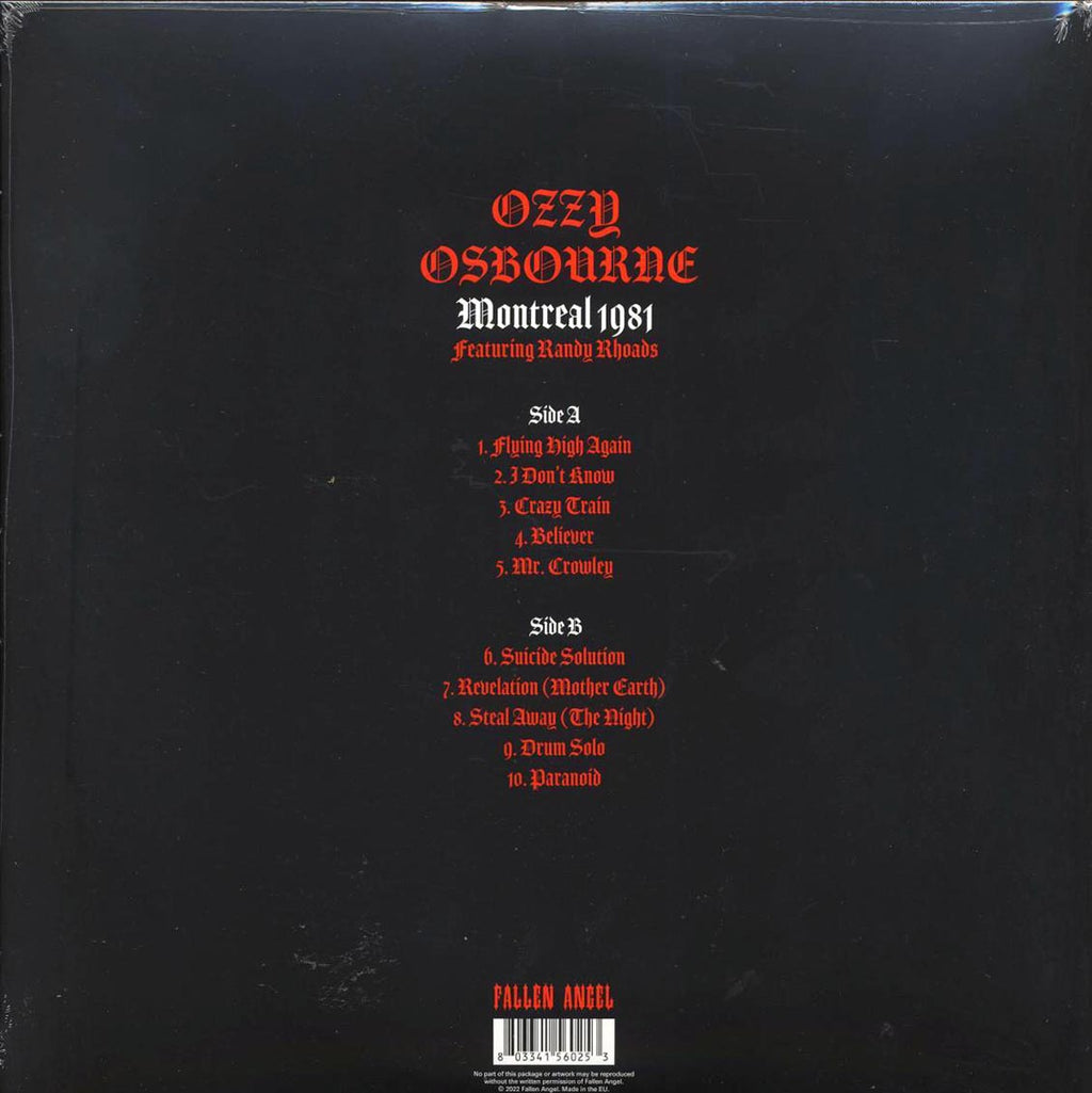 Ozzy Osbourne - Montreal 1981: Theatre Sain-Denin, Montreal, 28th July 1981 (ltd. ed.) (red vinyl) Vinyl Record